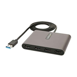 StarTech.com Adaptador USB 3.0 a 4 Puertos HDMI - Tarjeta Gráfica y de Vídeo Externa - Dongle Llave USB-A a 4x HDMI - 1080p a 60Hz - Conversor Multimonitor USB a HDMI - Solo para Windows
