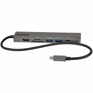 StarTech.com Adaptador Multipuertos USB C - Docking Station USB Tipo C a HDMI 2.0 4K 60Hz - Entrega de Alimentación 100W Pass-through - SD - MicroSD - Hub USB 3.0 de 2 Puertos - GbE - con Cable 30cm