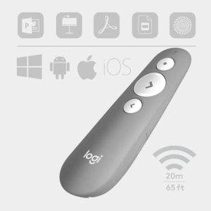 Logitech R500 Laser Presentation Remote apuntador inalámbricos Bluetooth/RF Gris