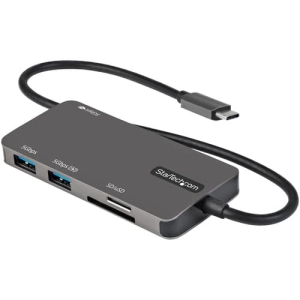 StarTech.com Adaptador Multipuertos USB C – USB C a HDMI de 4K – 100W de Entrega de Alimentación PD – SD – MicroSD – Hub Ladrón USB 3.0 de 3 Puertos – Dock USB Tipo C – con Cable Incorporado de 30cm