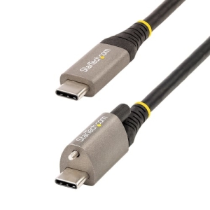 StarTech.com Cable de 50cm USB-C con Tornillo Superior de Fijación -10Gbps – Cable Tipo C USB 3.1/3.2 Gen 2 – con Carga por Entrega de Alimentación PD de 100W (5A), Modo Alt de DP