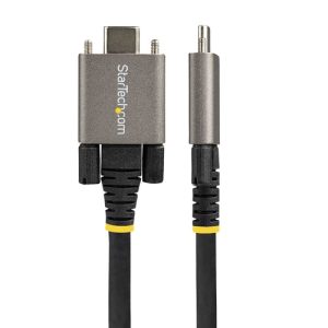 StarTech.com Cable de 1m USB-C con Tornillos Laterales de Fijación – 10Gbps – Cable USB Tipo C USB 3.1/3.2 Gen 2 – con Carga por Entrega Alimentación PD de 100W (5A), Modo Alt DP