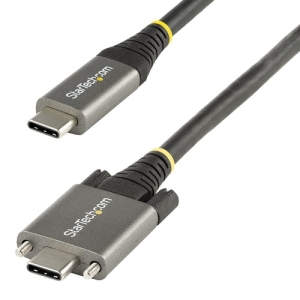 StarTech.com Cable de 1m USB-C con Tornillos Laterales de Fijación – 10Gbps – Cable USB Tipo C USB 3.1/3.2 Gen 2 – con Carga por Entrega Alimentación PD de 100W (5A), Modo Alt DP