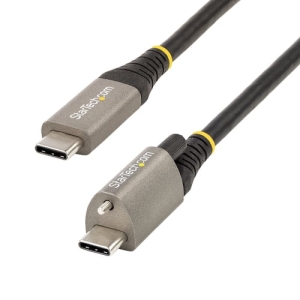 StarTech.com Cable de 1m USB-C con Tornillo Superior de Fijación -10Gbps – Cable Tipo C USB 3.1/3.2 Gen 2 – con Carga por Entrega de Alimentación PD de 100W (5A), Modo Alt de DP