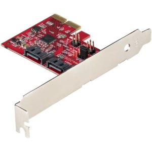 StarTech.com Tarjeta PCIe SATA – Tarjeta PCI Express Controladora de 2 Puertos SATA de 6Gbps – Perfil Completo o Bajo – Adaptador PCI Express a SATA – SATA RAID ASM1062R