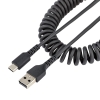 StarTech.com Cable de 50cm de Carga USB A a USB C, Cable USB Tipo C Rizado de Carga Rápida y Servicio Pesado, Cable USB 2.0 A a USBC, de Fibra de Aramida Resistente, Negro StarTech.com Cable de 50cm de Carga USB A a USB C