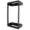 StarTech.com Rack 18U de Montaje en Pared 19″ – Armario Rack de Servidores Abierto de 2 Columnas de Profundidad Ajustable 12 a 20″(30,5cm a 50,8cm) – Tuercas/Tornillos Jaula