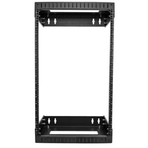 StarTech.com Rack 18U de Montaje en Pared 19″ – Armario Rack de Servidores Abierto de 2 Columnas de Profundidad Ajustable 12 a 20″(30,5cm a 50,8cm) – Tuercas/Tornillos Jaula