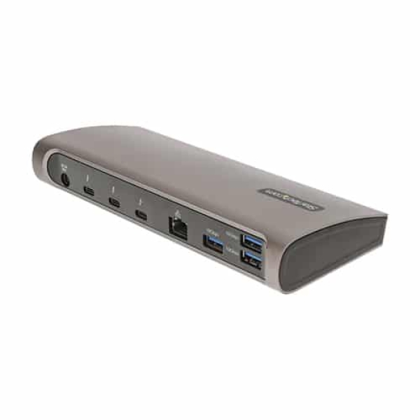 StarTech.com Docking Station Thunderbolt 4, PD de 96W, para 1 Monitor de 8K/para 2 Monitores de 4K 60Hz, 3xTB4/USB4, 4xUSB-A/SD/GbE, Replicador de Puertos Thunderbolt 4 para Win o Mac TB3