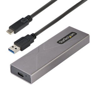 StarTech.com Caja Externa de Aluninio USB-C 10Gbps a NVMe M.2 o SSD M.2 SATA – Sin Herramientas para SSD M.2 NGFF PCIe/SATA – con Cables USB Tipo C o USB-A – 2230/2242/2260/2280