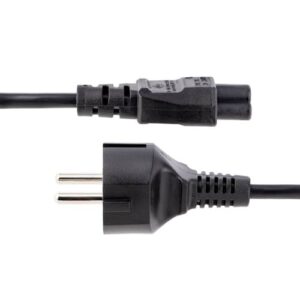 StarTech.com Cable de 3m de Alimentación de Repuesto para Ordenador Portátil, EU Schuko a C5, 2,5A 250V, 18AWG, para Cargador de Portátiles, Hoja de Trébol/Mickey Mouse 2