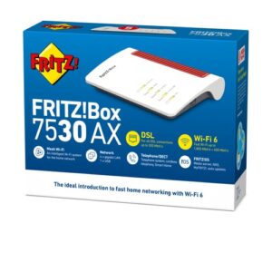 FRITZ!Box 7530 AX router inalámbrico Gigabit Ethernet Doble banda (2,4 GHz / 5 GHz) 3G Blanco FRITZ!Box 7530 AX router inalámbrico Gigabit Ethernet Doble banda (2,4 GHz / 5 GHz) 3G Blanco