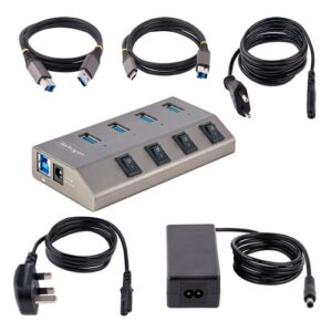 StarTech.com Hub USB-C Autoalimentado de 4 puertos con Interruptores Individuales - Concentrador USB 3.0 a 5 Gbps con Fuente de Alimentación - Ladrón USB Tipo C a USB-A - BC 1.2 StarTech.com Hub USB-C Autoalimentado de 4 puertos con Interruptores Individuales – Concentrador USB 3.0 a 5 Gbps con Fuente de Alimentación – Ladrón USB Tipo C a USB-A – BC 1.2