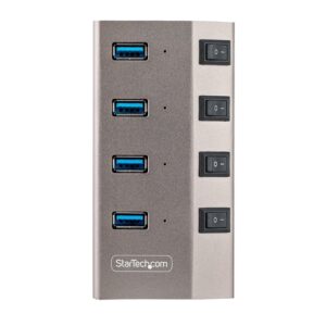 StarTech.com Hub USB-C Autoalimentado de 4 puertos con Interruptores Individuales - Concentrador USB 3.0 a 5 Gbps con Fuente de Alimentación - Ladrón USB Tipo C a USB-A - BC 1.2 StarTech.com Hub USB-C Autoalimentado de 4 puertos con Interruptores Individuales – Concentrador USB 3.0 a 5 Gbps con Fuente de Alimentación – Ladrón USB Tipo C a USB-A – BC 1.2