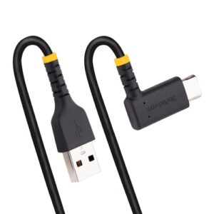 StarTech.com Cable 1m USB A a USB C Acodado - en Ángulo Recto - Cable USB-C de Carga Rápida - de Alta Resistencia - USB 2.0 A a USB Tipo-C - Fibra de Aramida - 3A - de Carga StarTech.com Cable 1m USB A a USB C Acodado – en Ángulo Recto – Cable USB-C de Carga Rápida – de Alta Resistencia – USB 2.0 A a USB Tipo-C – Fibra de Aramida – 3A – de Carga
