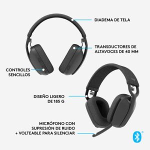 Logitech Zone Vibe 100 Auriculares Inalámbrico Diadema Llamadas/Música Bluetooth Grafito