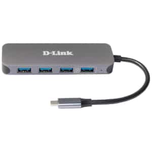 D-Link DUB-2340 hub de interfaz USB Tipo C 5000 Mbit/s Gris USB-C HUB TO 4 USB 3.0 PORTS PERP