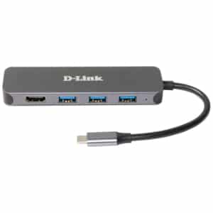 D-Link DUB-2333 base para portátil y replicador de puertos Alámbrico USB Tipo C Gris 5-IN-1 USB-C HUB DOCKING PERP