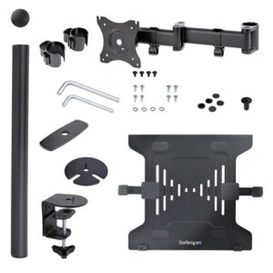 StarTech.com Soporte de Montaje para Portátil - Soporte VESA de Monitor de 34 Pulgadas (8kg) o Bandeja VESA Articulada para Portátil (4,5kg) - Montaje en Grommet/Mordaza StarTech.com Soporte de Montaje para Portátil – Soporte VESA de Monitor de 34 Pulgadas (8kg) o Bandeja VESA Articulada para Portátil (4,5kg) – Montaje en Grommet/Mordaza