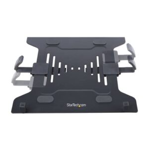 StarTech.com Brazo Soporte Ajustable para Monitor con Bandeja VESA para un Ordenador Portátil de 4,5kg y una Pantalla de hasta 32″ (8kg), Negro, con Mordaza en C/Grommet