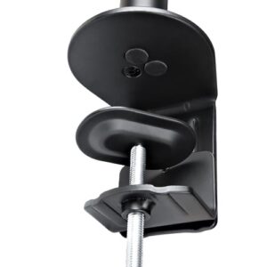 StarTech.com Brazo Soporte Ajustable para Monitor con Bandeja VESA para un Ordenador Portátil de 4,5kg y una Pantalla de hasta 32″ (8kg), Negro, con Mordaza en C/Grommet