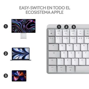 Logitech MX Mini Mechanical for Mac teclado Bluetooth QWERTY Internacional de EE.UU. Gris, Blanco Logitech MX Mini Mechanical for Mac teclado Bluetooth QWERTY Internacional de EE.UU. Gris, Blanco