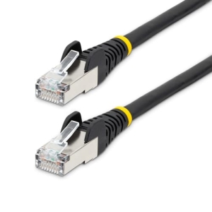 StarTech.com Cable de 1m de Red Ethernet CAT6a – Negro – Low Smoke Zero Halogen (LSZH) – 10GbE – 500MHz – PoE++ de 100W – Snagless sin Pestillo – RJ-45 – Cable de Red S/FTP