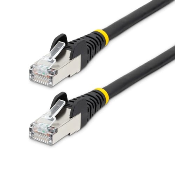 StarTech.com Cable de 1,5m de Red Ethernet CAT6a – Negro – Low Smoke Zero Halogen (LSZH) – 10GbE – 500MHz – PoE++ de 100W – Snagless sin Pestillo – RJ-45 – Cable de Red S/FTP