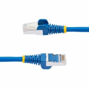 StarTech.com Cable de 2m de Red Ethernet CAT6a – Azul – Low Smoke Zero Halogen (LSZH) – 10GbE – 500MHz – PoE++ de 100W – Snagless sin Pestillo – RJ-45 – Cable de Red S/FTP