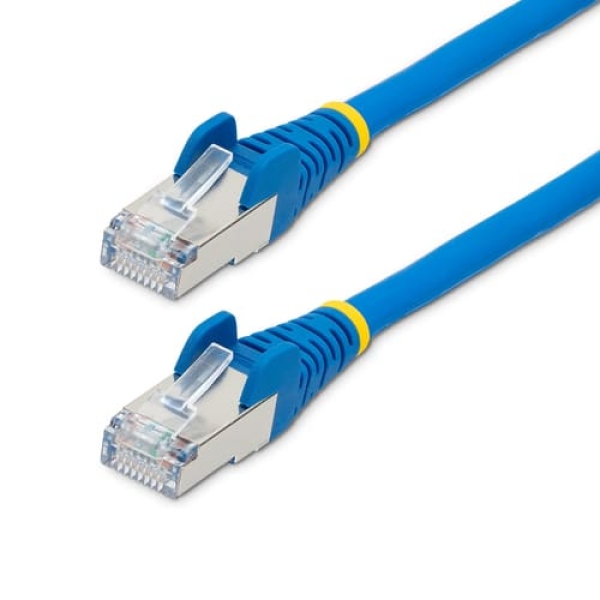 StarTech.com Cable de 1,5m de Red Ethernet CAT6a – Azul – Low Smoke Zero Halogen (LSZH) – 10GbE – 500MHz – PoE++ de 100W – Snagless sin Pestillo – RJ-45 – Cable de Red S/FTP