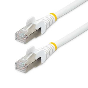 StarTech.com Cable de 1m de Red Ethernet CAT6a – Blanco – Low Smoke Zero Halogen (LSZH) – 10GbE – 500MHz – PoE++ de 100W – Snagless sin Pestillo – RJ-45 – Cable de Red S/FTP