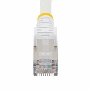 StarTech.com Cable de 1m de Red Ethernet CAT6a – Blanco – Low Smoke Zero Halogen (LSZH) – 10GbE – 500MHz – PoE++ de 100W – Snagless sin Pestillo – RJ-45 – Cable de Red S/FTP