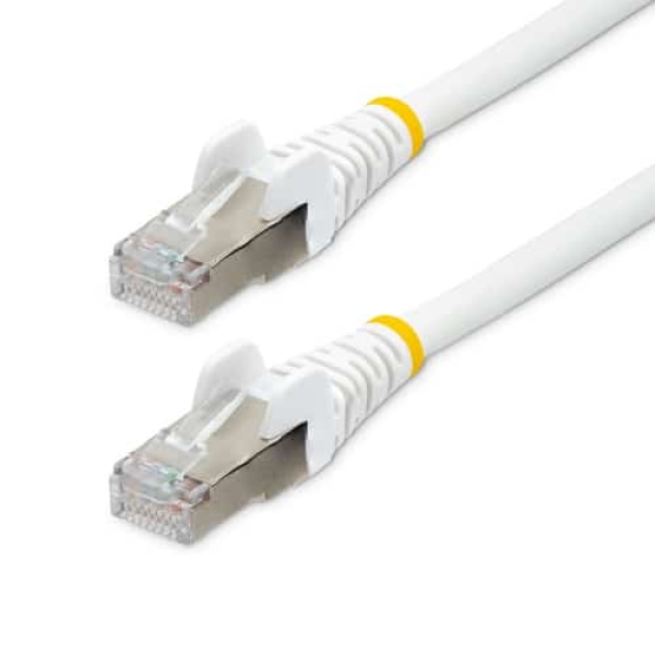StarTech.com Cable de 3m de Red Ethernet CAT6a – Blanco – Low Smoke Zero Halogen (LSZH) – 10GbE – 500MHz – PoE++ de 100W – Snagless sin Pestillo – RJ-45 – Cable de Red S/FTP