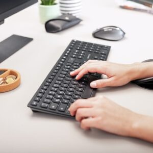 CHERRY KW 9100 SLIM teclado RF Wireless + Bluetooth QWERTY Español Negro