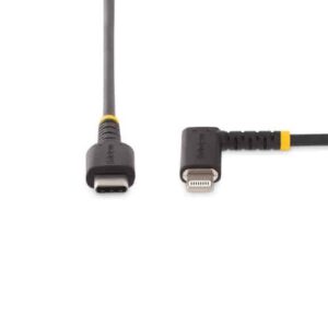 StarTech.com Cable de 1m USB-C a Lightning - Cable USB 2.0 a Lightning Acodado - Cable USB Tipo C a Lightning - Cable de Carga - Cable Lightning con Certificación MFi para iPhone 1M USB-C TO LIGHTNING CABLE – CABL