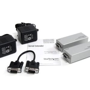 StarTech.com Extensor de 1 Puerto Serie Serial RS232 DB9 por Cable Cat5 UTP Ethernet - Hasta 1000m StarTech.com Extensor de 1 Puerto Serie Serial RS232 DB9 por Cable Cat5 UTP Ethernet – Hasta 1000m