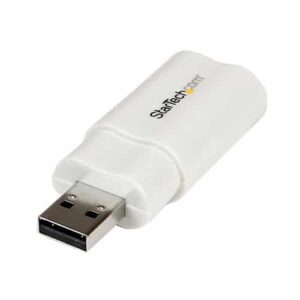 StarTech.com Tarjeta de Sonido Estéreo USB Externa Adaptador Conversor – Blanco