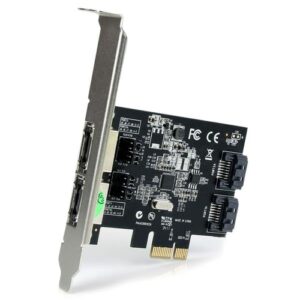 StarTech.com Tarjeta Adaptadora Controladora PCI Express PCIe 2 Puertos eSATA 2 Puertos SATA – SATA III – 6Gbps