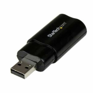 StarTech.com Tarjeta de Sonido Estéreo USB Externa Adaptador Conversor – Negro