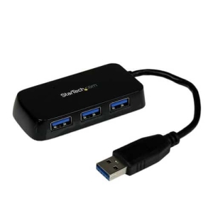 StarTech.com Adaptador Concentrador Hub Ladrón USB 3.0 Super Speed para Laptop de 4 Puertos Salidas – Negro