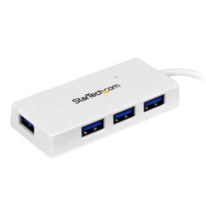 StarTech.com Adaptador Concentrador Hub Ladrón USB 3.0 Super Speed para Laptop de 4 Puertos Salidas – Blanco
