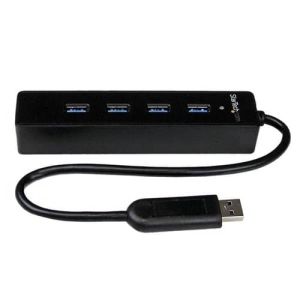 StarTech.com Adaptador Concentrador Hub Ladrón USB 3.0 Super Speed Portátil de 4 Puertos Salidas – Negro