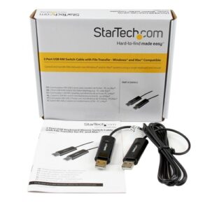 StarTech.com Cable Switch Conmutador KM USB de 2 Puertos con Transferencia de Datos Archivos para Mac o PC StarTech.com Cable Switch Conmutador KM USB de 2 Puertos con Transferencia de Datos Archivos para Mac o PC