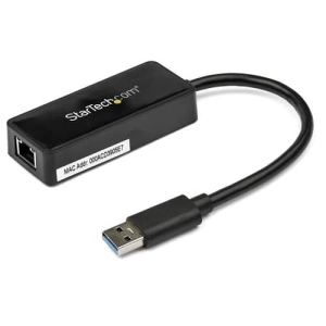 StarTech.com Adaptador Tarjeta de Red NIC Externa USB 3.0 de 1 Puerto Gigabit Ethernet RJ45 y Puerto USB – Negro
