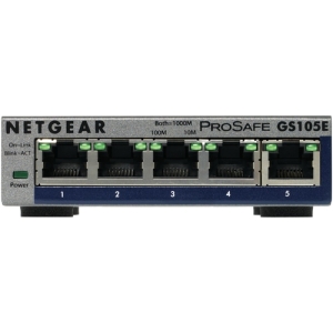 NETGEAR GS105E-200PES switch Gestionado L2/L3 Gigabit Ethernet (10/100/1000) Gris