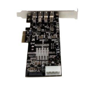 StarTech.com Adaptador Tarjeta PCI Express PCI-E 4 Puertos USB 3.0 UASP Bus Doble con Alimentación Molex SATA StarTech.com Adaptador Tarjeta PCI Express PCI-E 4 Puertos USB 3.0 UASP Bus Doble con Alimentación Molex SATA