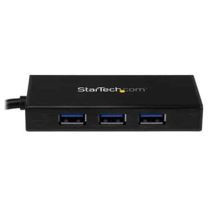 StarTech.com Hub USB 3.0 de Aluminio con Cable – Concentrador de 3 Puertos USB con Adaptador de Red Ethernet Gigabit