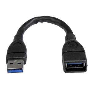 StarTech.com Cable de 15cm Extensor USB 3.0 – Alargador USB 3.0 SuperSpeed Negro