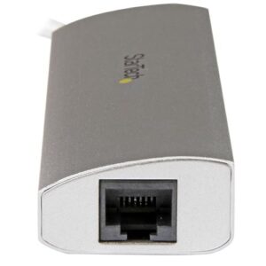 StarTech.com Hub Concentrador de 3 Puertos USB 3.0 con Adaptador de Red Ethernet Gigabit