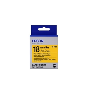 Epson Cinta adhesiva resistente – LK-5YBW cinta adhesiva resistente negra/amarilla 18/9